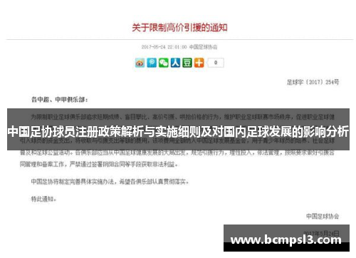 中国足协球员注册政策解析与实施细则及对国内足球发展的影响分析